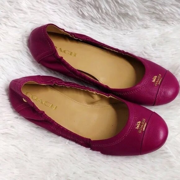 EUC! Coach Fuchsia Pink Leather Camilla Ballet Flats Size 10 - Picture 4 of 10